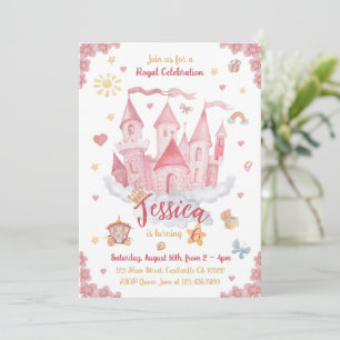 Convite Watercolor Princess Castle
