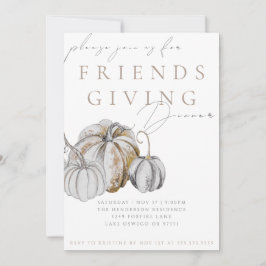 Convite Watercolor Pumpkin Friendsgiving Dinner Invitation