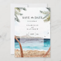 Watercolor Punta Cana Tropical Beach Salvar a Data