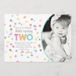 Convite Watercolor Rainbow Confetti Birthday, Festa de Art