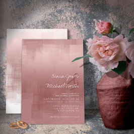 Convite Watercolor Refletions Wedding Cinnamon Rosa ID774