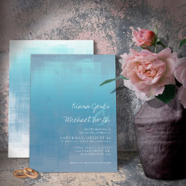Convite Watercolor Refletions Wedding Dusty Blue ID774