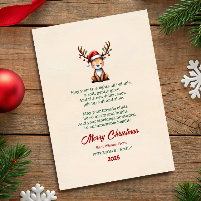 Convite Watercolor Reindeer Christmas Greeting Card (Criador carregado)