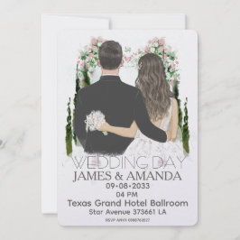 Convite Watercolor Romantic Couple On Budget Invitation