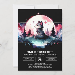 Convite Watercolor Selgle Wolf Birthday