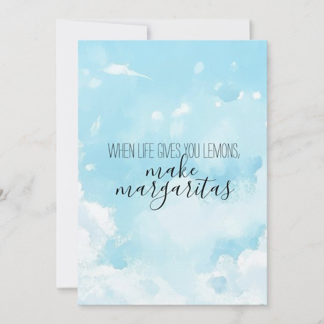 Convite Watercolor Sky Thank You Card (Frente)