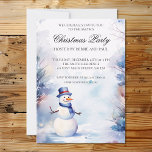 Convite Watercolor Snowman no Festival de Natal da Neve<br><div class="desc">Exclusivamente a partir de designs4 dias,  nosso boneco de neve com aquarela no convite de festas de Natal da neve.</div>