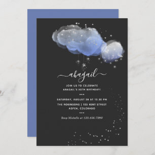 Convite Watercolor Stars Night Sky Birthday