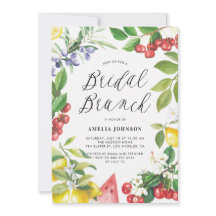 Watercolor Summer Frutas Floral Bridal Brunch
