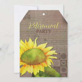 Convite Watercolor Sunflower Retirement Party