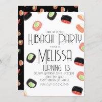 Watercolor Sushi Teen Birthday - Restaurante Hibac