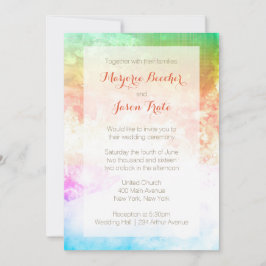Convite Watercolor Swirl Wedation Invitation Sunrise