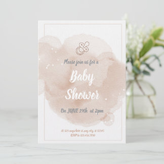 Convite Watercolor Teddy Bear Hot Air Balloon Baby Shower