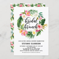 Watercolor Tropical Flowers Wreath Bridal Brunch