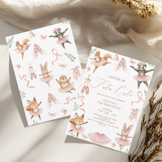 Convite Watercolor Tutu Cute Pink Segundo Aniversário