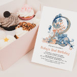 Convite Watercolor Under-the-Sea Girl's 2nd Birthday<br><div class="desc">Adorable enchanting watercolor Under-the-Sea theme second birthday party invitation's for your little one! Design features the number two adorned with sea creatures and ocean coral foliage.</div>