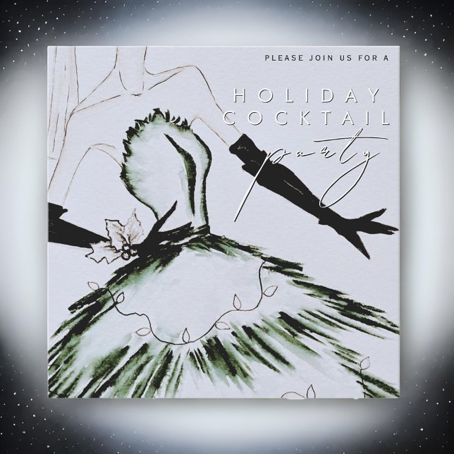 Convite Watercolor Vogue Fashion Holiday Cocktail (Criador carregado)