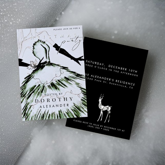 Convite Watercolor Vogue Fashion, Modelo de Natal (Criador carregado)