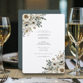 Convite Watercolor Wedding Flowers