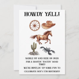 Convite Watercolor Western Kid Art