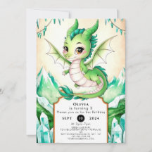 Watercolor Whimsy Dragon Birthday