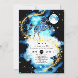 Convite Watercolor Whimsy Horse Birthday
