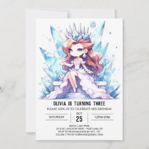 Convite Watercolor Whimsy Princess Birthday