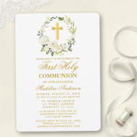 Watercolor White Floral Wreath Dourada Communité