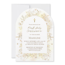 watercolor white yellow flowers First Communion