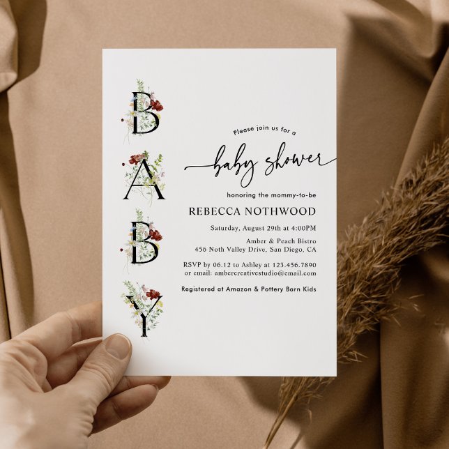 Convite Watercolor Wildflower Boho Invest (Criador carregado)