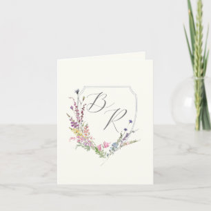 Convite Watercolor Wildflower Crest Obrigado