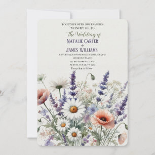 Convite Watercolor Wildflower Floral Weditation
