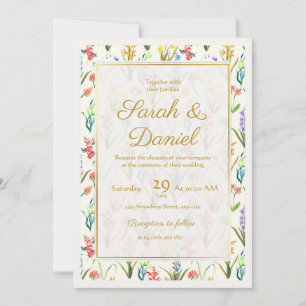 Convite Watercolor Wildflower Weditation Editable