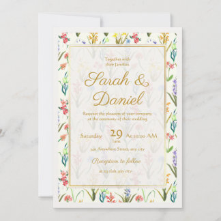 Convite Watercolor Wildflower Weditation Editable