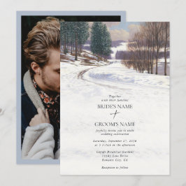 Convite Watercolor Winter Snow Landscape Photo