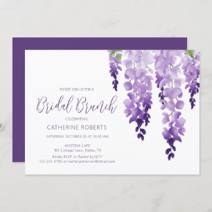 Convite Watercolor Wisteria Bridal Brunch Elegant Floral