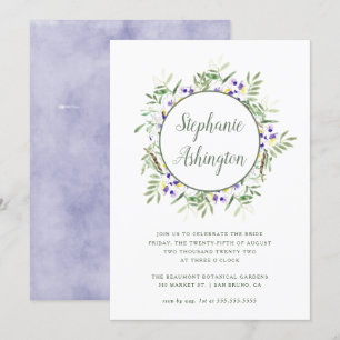 Convite Watercolor Wisteria Wreath Chá de panela Invite