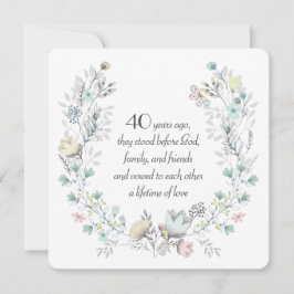 Convite Watercolor Wreath, 40 anos