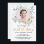 Convite Watercolor Yellow Floral Chic Photo 60th Birthday<br><div class="desc">Watercolor Yellow Floral Chic Photo 60th Aniversário. Um tema delicado e detalhado de festa de aniversário floral de aquarela desenhado com uma foto personalizada! Todo texto é personalizável. Excelente para uma festa de chá de jardim ou celebração de aniversário de temas florais e botânicos. Precisa de ajuda com este modelo?...</div>