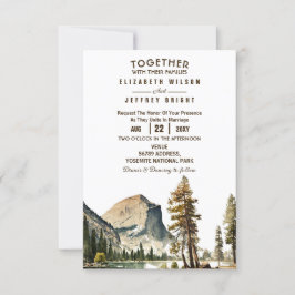 Convite Watercolor Yosemite National Park Casamento Ca US