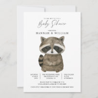 WatercolorWoodland Animal Raccoon Chá de fraldas