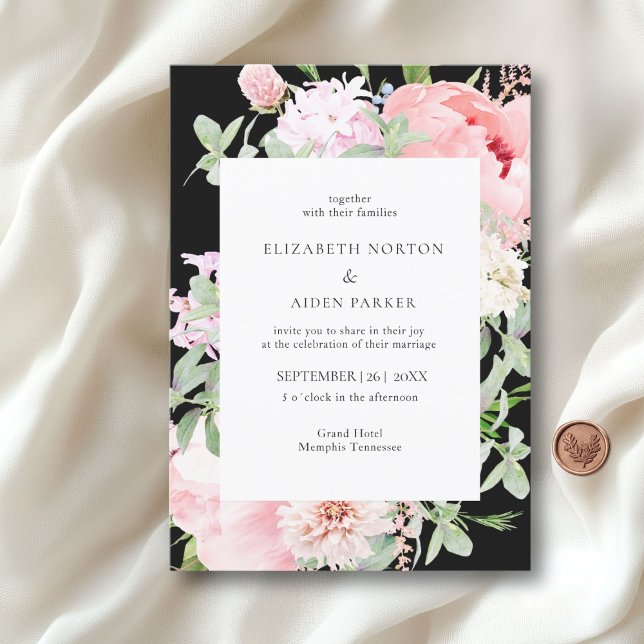 Convite Watercolour Botanical Spring Wedding Collection (Watercolor Botanical Spring Wedding Collection Invitation)