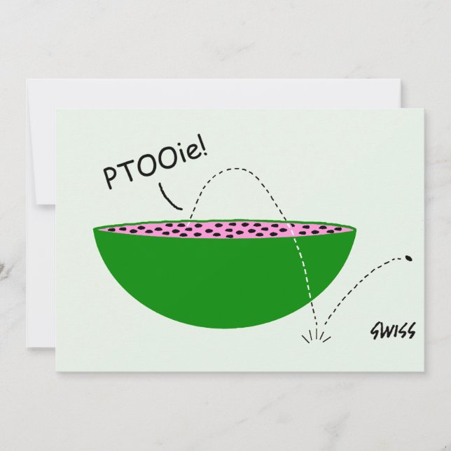 Convite Watermelon Cartoon Engraçado Modelo (Frente)