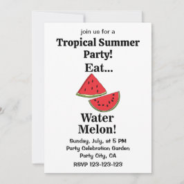 Convite Watermelon Fruit Funny Tropical Summer Party
