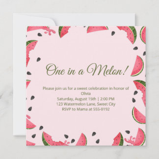 Convite Watermelon Summer Birthday Party Invitation