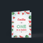 Convite Watermelon Summer Kids Child Birthday Party Folded<br><div class="desc">"One in a melon" watermelon party invitation. For matching designs,  visit our Zazzle shop: www.zazzle.com/store/violinevents</div>