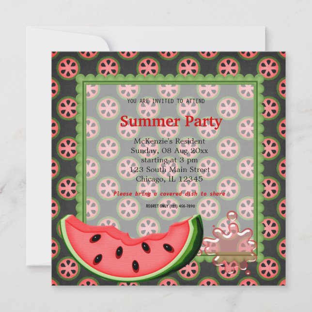 Convite Watermelon Summer Party (Frente)