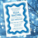 Convite Wavy Frame Moderno, Bar Personalizado de Chic, Bat<br><div class="desc">Cartão perfeito para anunciar um morcego mitzvah, bar mitzvah ou outra celebração judaica! A mão fez uma moldura ondulante para você do lado da frente! TOTALMENTE PERSONALIZÁVEL! Clique em "Personalizar" acima para editar o texto. Clique em "editar usando a ferramenta design" para ajustar as fontes, cores e posicionamentos e para...</div>