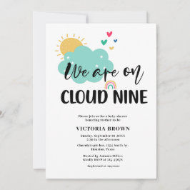 Convite We are on Cloud NIne Baby Shower Invitation