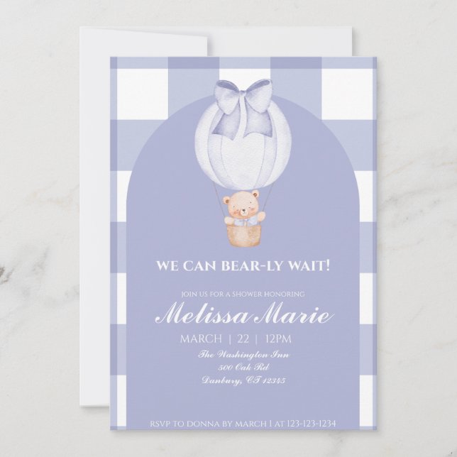 Convite We Can Bear-ly Wait Baby Shower Invite (Frente)